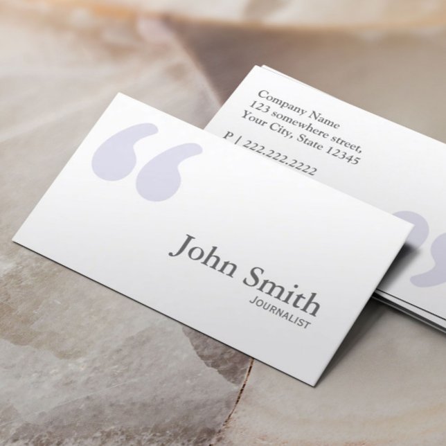 Plain Simple Quotes Journalist Business Card (Creator Uploaded)
