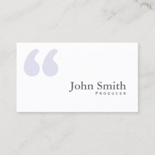 Plain Simple Quotes Producer Business Card