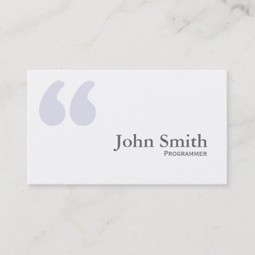 Customizable Plain Simple Quotes Programmer Business Card