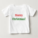 [ Thumbnail: Plain, Simple, Red & Green "Merry Christmas!" T-Shirt ]
