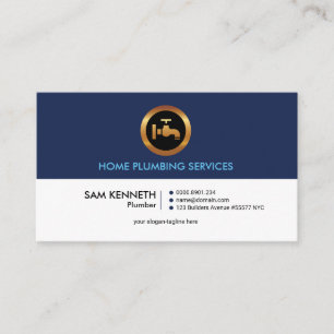 Plain Simple Retro Stylish Professional Plumber Business Card