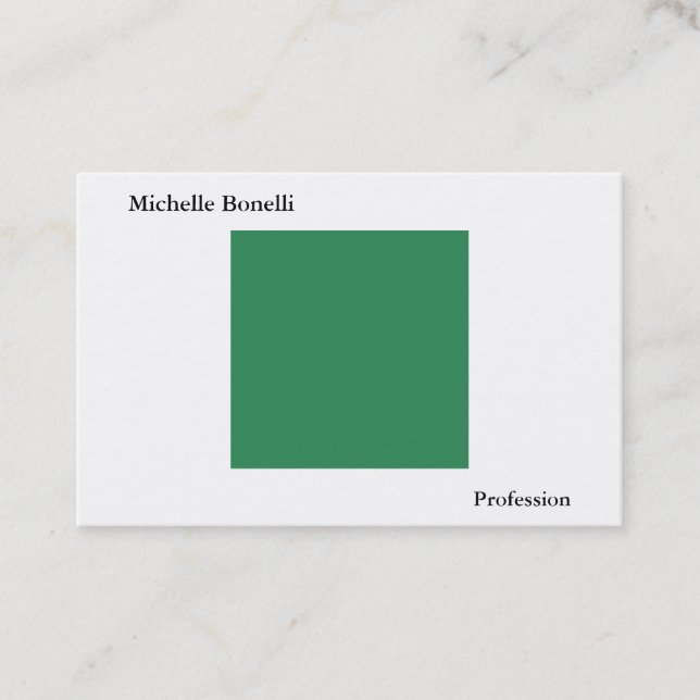 Plain Simple Sea Green White Minimalist Modern Business Card (Front)