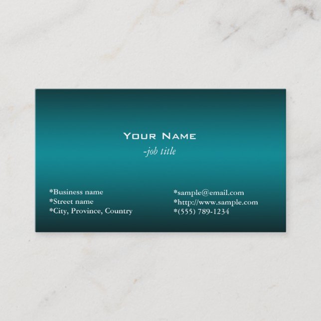 plain, simple, shining dark blue business card (Front)