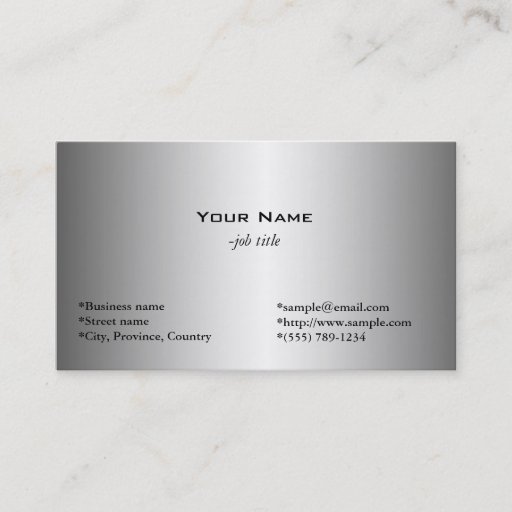 Customizable plain, simple, shining metal like business cards