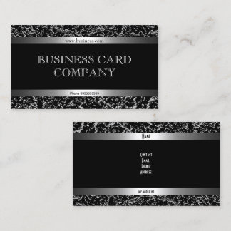 Plain Simple Silver Black Elegant Classy Business Card
