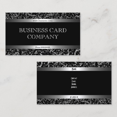 Plain Simple Silver Black Elegant Classy Business Card Template