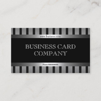 Plain Simple Silver Black Stripe Elegant Classy Business Card