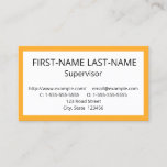 [ Thumbnail: Plain & Simple Supervisor Business Card ]
