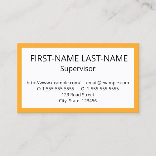 Plain  Simple Supervisor Business Card
