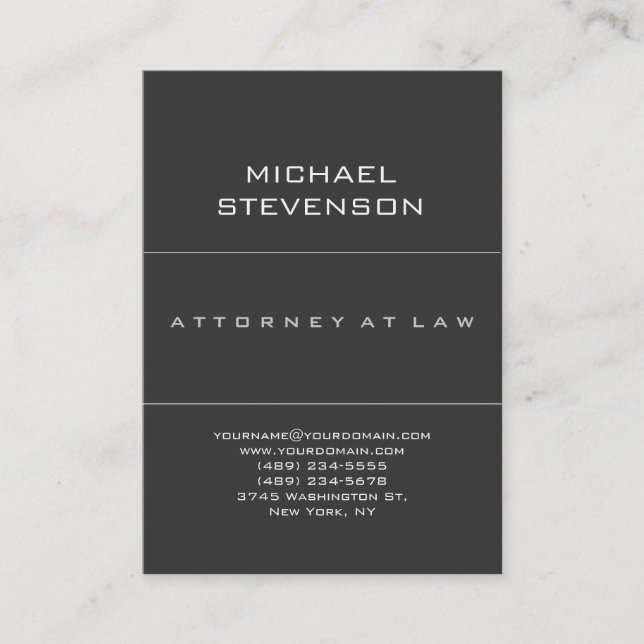Plain Simple Trendy Gray Background Business Card (Front)
