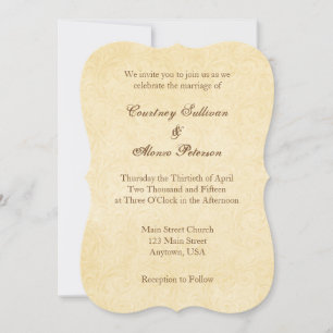 Plain Simple Vintage Antique Wedding Invitation