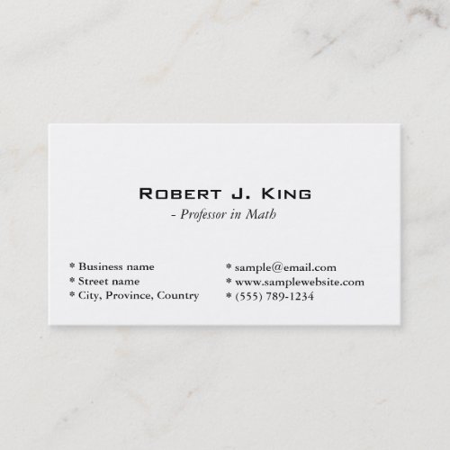 plain, simple white business card templates