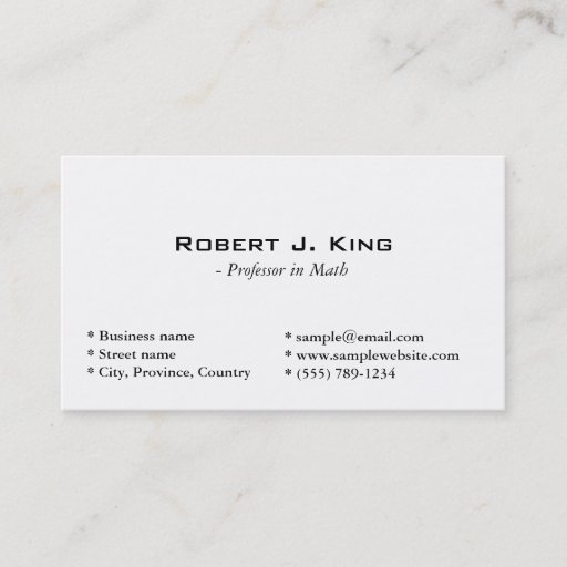 Customizable plain, simple white business card templates