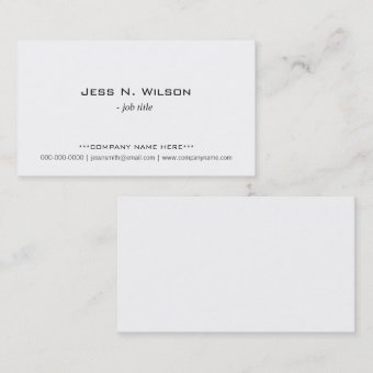 Plain, simple white business cards. business card | Zazzle