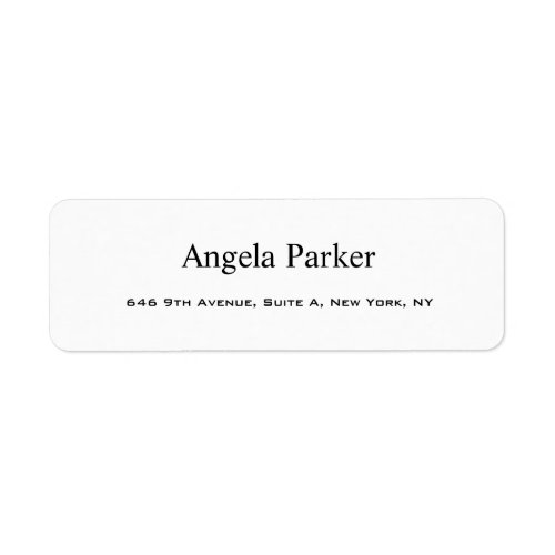 Plain Simple White Professional Modern Label