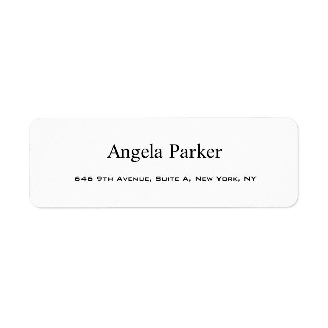 Plain Simple White Professional Modern Label (Front)