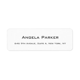 Plain Simple White Professional Modern Minimalist Label