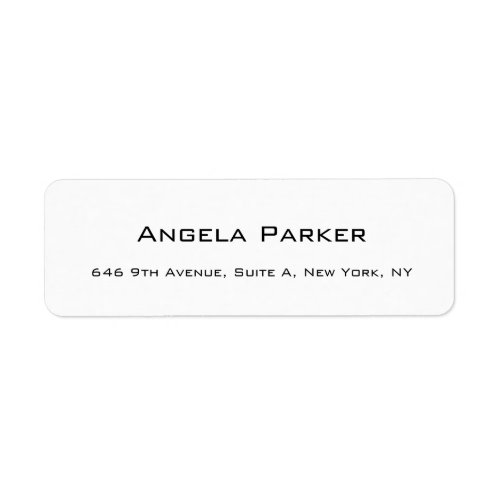 Plain Simple White Professional Modern Minimalist Label