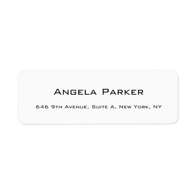 Plain Simple White Professional Modern Minimalist Label (Front)