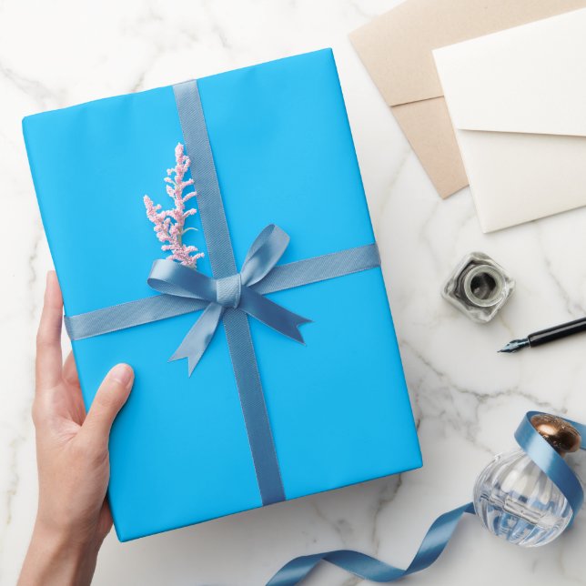 Plain Sky Blue Color Shade Tone Wrapping Paper (Gifting)