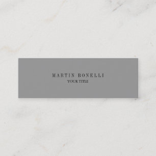 Plain Slim Professional Grey Mini Business Card