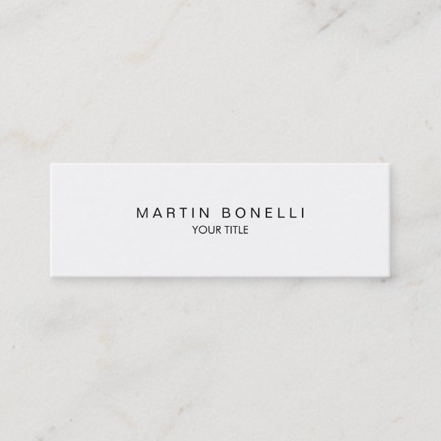 Plain Slim Professional White Color Business Card (Front)