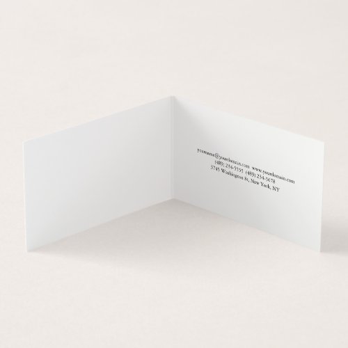 Plain Slim Professional White Folded Two Sided Business Card