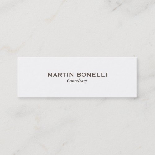 Plain Slim Professional White Modern Business Card