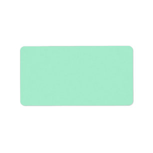 Plain solid color mint green background blank label