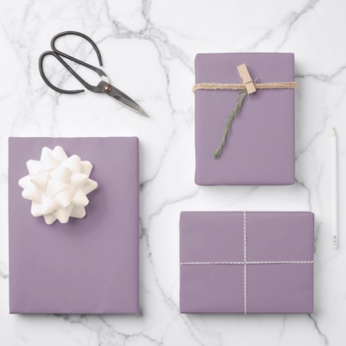 Plain solid color purple dusty lavender wrapping paper sheets