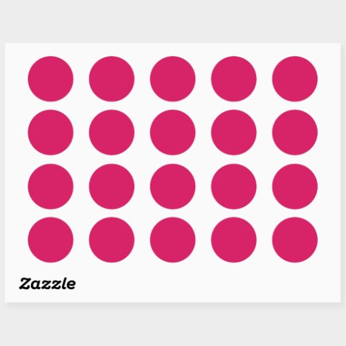 Plain solid color ruby red dark pink classic round sticker