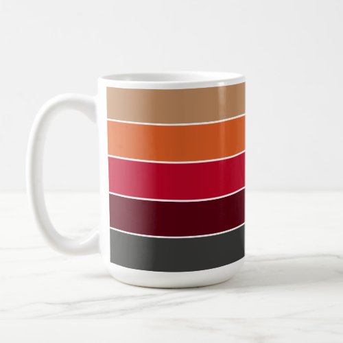 Plain Solid Color Stripes Warm Autumn Colors Coffe Coffee Mug