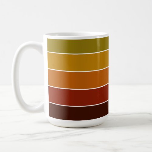 Plain Solid Color Stripes Warm Autumn Colors Coffe Coffee Mug