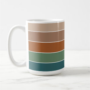 Plain Solid Color Stripes Warm Autumn Colors Coffee Mug