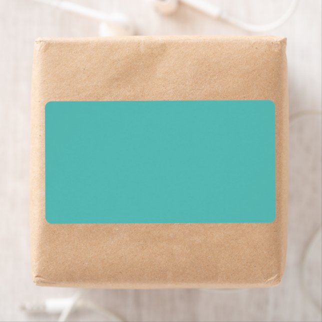 Plain solid eucalyptus pastel turquoise label (Insitu)