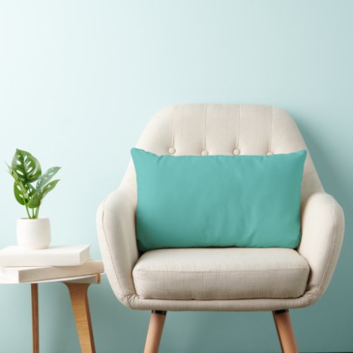 Plain solid eucalyptus pastel turquoise lumbar pillow