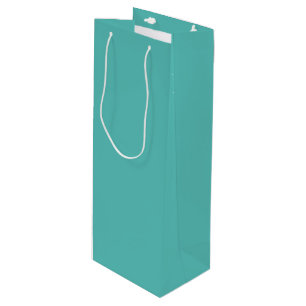Plain solid eucalyptus pastel turquoise wine gift bag