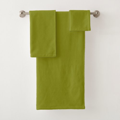 Plain solid grape vine green bath towel set
