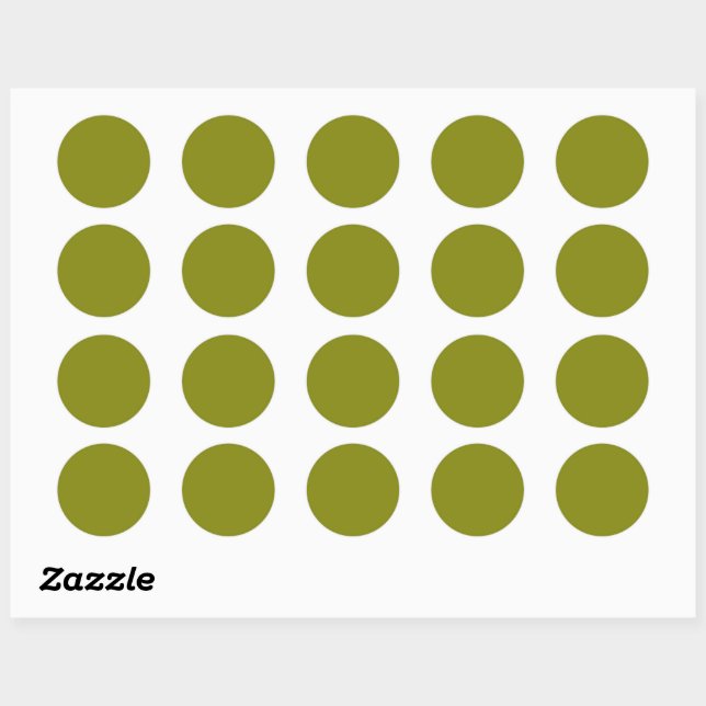 Plain solid grape vine green classic round sticker (Sheet)