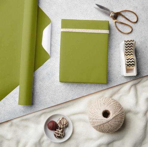 Plain solid grape vine green wrapping paper