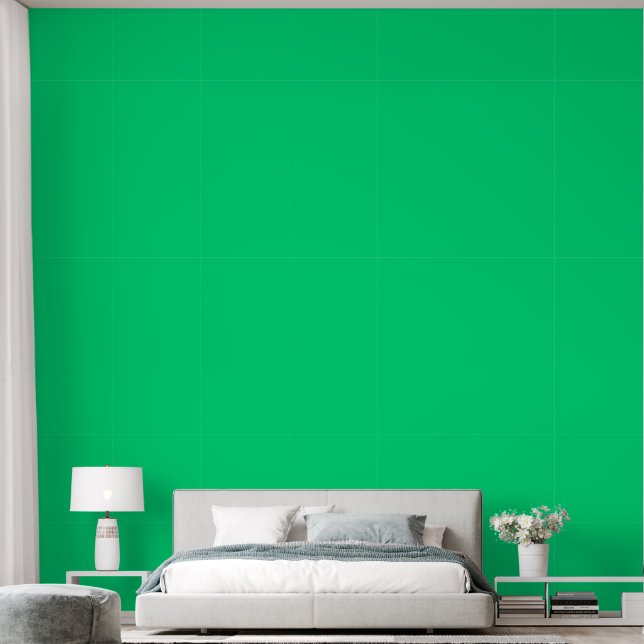 Plain solid green wallpaper  (Bedroom)