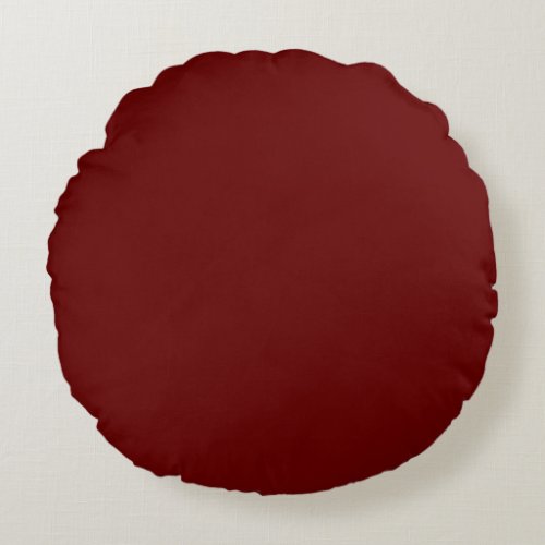 Plain solid maroon round pillow