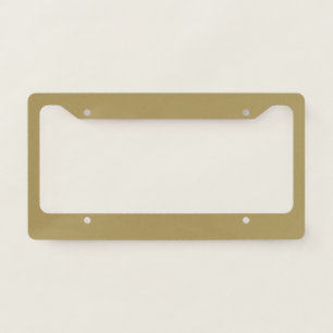Plain solid pastel antique brass brown beige license plate frame
