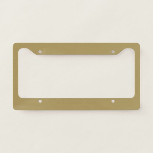 Plain solid pastel antique brass brown beige license plate frame
