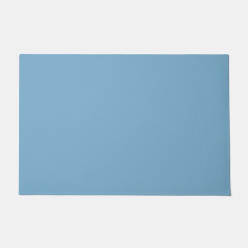 Plain solid pastel dusty blue doormat