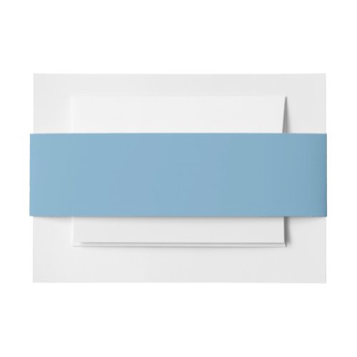 Plain solid pastel dusty blue invitation belly band