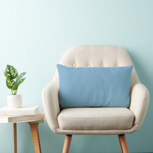 Plain solid pastel dusty blue lumbar pillow