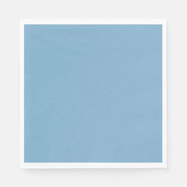 Plain solid pastel dusty blue napkins (Front)