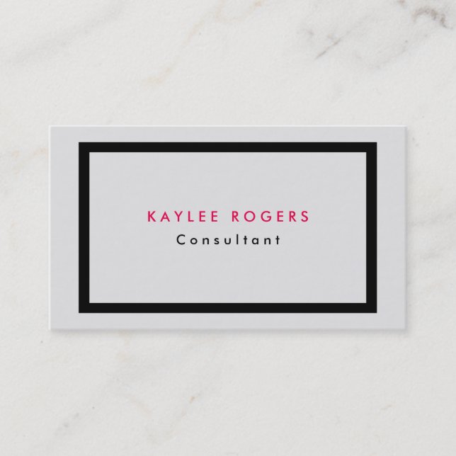 Plain Sophisticated Minimalist Grey Professional Business Card (Front)