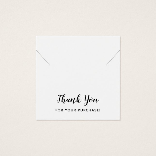 Plain Square Thank You Necklace Display Card (Front)